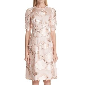 $1,690 Lela Rose Holly Floral Fil Coupé Fit & Flare Dress